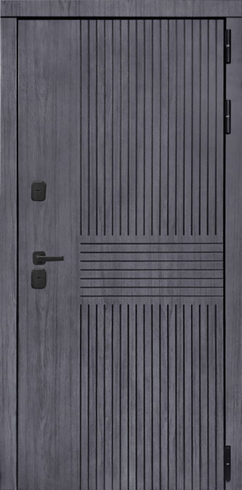 Фото Дверь ДвериПРО Берген Д-19 (16мм, Грецкий орех + черная патина винорит) DPRO195597