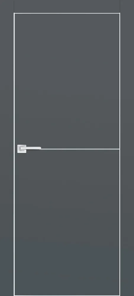 Фото Межкомнатная дверь PX-19 AL кромка с 4-х ст. Графит матовый